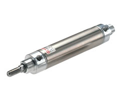 Roundline-Doppelwirkungszylinder, 25 mm Durchmesser, 100 mm Hub