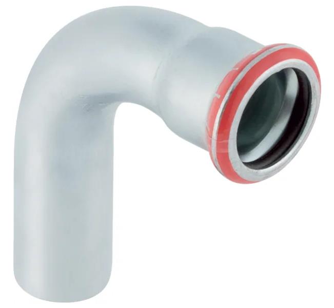 Mapress-Bogen aus C-Stahl, 90°, Keil-Muffe 54 mm